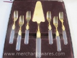 Mikasa Accessory Set by Larry Laslo in Original Box, includes cake server and 6 forks, 1 lb 9 oz
