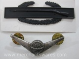 Two Vietnam War Era Badges, Navigator Wing and Qualification, Subdued Combat Infantry, 1st Award2 oz