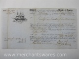 Ships Bill of Lading, Port of Liverpool to New Orleans, Dated 9th Day of July, 1849