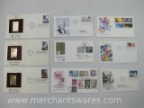 First Day Covers includes Three 1993 Space Fantasy 22k Gold Replica Covers, 1987 Establish Justice