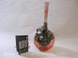 King Solomon Finds Art Glass Perfume Bottle with Silver Overlay, in Gift Box, no dropper, 8oz
