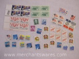 Loose US Stamps and Assorted Blocks including VFW 10 Cent Stamps, 4 Cent Fort Sumter Stamps and