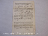 Letter of Indenture from 1852 Between Roswell Burrows and HJ Goff