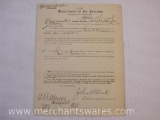 1888 Department of the Interior Bureau of Pensions Claim for Invalid Pension of Horatio W. Ottaway