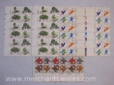 Large Blocks of US Stamps, 13 Cent Quilting, 15 Cent Trees and More