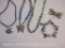 Assorted Costume Jewelry with Blues and Greens, 4 oz