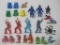 Rubber and Molded Plastic Toys includes Diener Industries Clown Erasers, MPC Soldier and Ring Hand