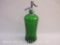 Antique Green Glass Seltzer Bottle Etched with 
