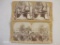 Two Antique Stereograph Cards including President Roosevelt Presenting Some of His Forcible