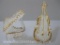 Two Spun Glass with Gold Accent Instrument Figurines, Baby Grand Piano and Cello, 3 oz