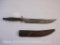 Vintage Knife with Leather Sheath, see pictures AS IS, 6 oz