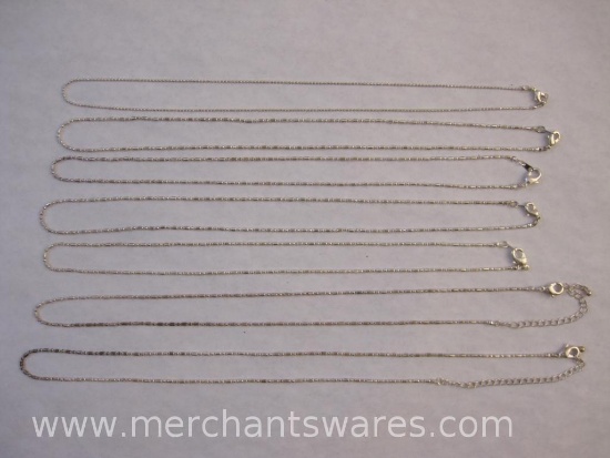 Seven Silver Tone Necklaces, 1 oz