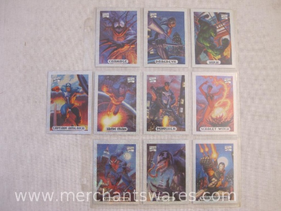 Complete Set of 10 Limited Edition Marvel Masterpiece Holofoil Cards, 1994 Marvel Entertainment