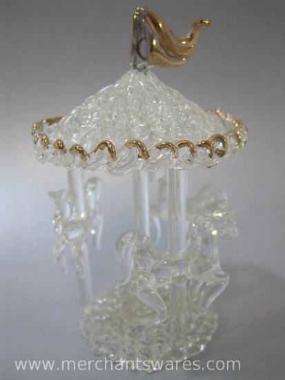 Spun Glass Carousel with Gold Accent, 2 oz