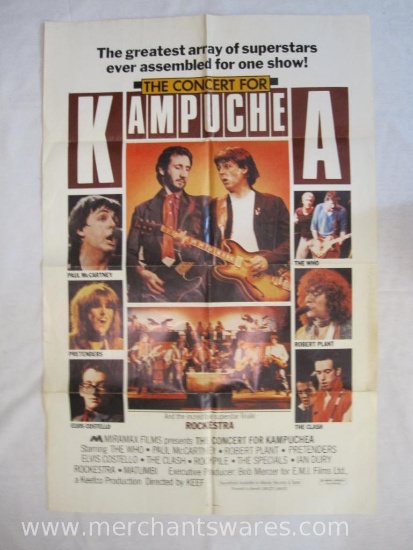 The Concert for Kampuchea Poster Featuring The Who, Robert Plant, Pretenders and more, poster has