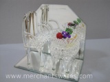 Spun Glass Fruit Bowl Table and Chair on Mirror Base, 6 oz