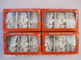 Four Sets of Three Ceramic Bear Christmas Ornaments, 3 lbs 3 oz