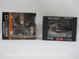 Two Lootcrate Figures, Battlestar Galactica Cyclone Raider 4.5 inch Scartitan, Screen Shots Halo