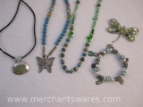 Assorted Costume Jewelry with Blues and Greens, 4 oz