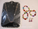 Two Costume Jewelry Sets including Three Bracelet and Earring Set and Necklace and Earring Set, 7 oz