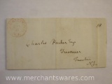 Stampless Cover Red Stamp Morristown NJ to Trenton NJ Jan 6 1835