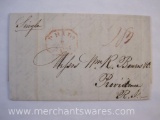 Stampless Cover Red Stamp Philadelphia PA to Providence RI May 6 1810