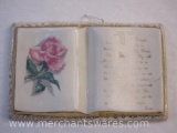 The Lord's Prayer Open Book Ceramic Wall Decoration with 22 Kt Gold Accents, Holley Ross China, 10