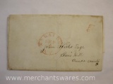 Stampless Cover Red Stamp Syracuse NY to Paris Hill NY Sept 1 1846
