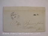 Stampless Cover Black Stamp New Orleans LA to Alton Ill Jul 11 1847