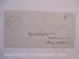 Stampless Cover Red Stamp Williamsport MD to Hagerstown MD Nov 15 1845