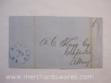 Stampless Cover Blue Stamp Romulus NY to Albany NY Jul 8 1847