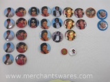 24 Vintage 80's Pinback Buttons, Micheal Jackson and Boy George, 10 oz