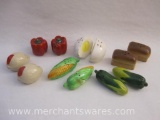 Seven Pairs of Ceramic Novelty Food Salt and Pepper Shakers, made in Japan and more, 1 b
