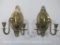 Pair of Brass Dual Candle Wall Sconces
