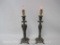 Pair of Electric Candles, Brass Base with Flickering Candle Effect Bulbs