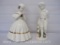 Two Vintage Ceramic Figurines, Signed 1962, approx 10 inches Tall