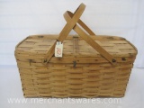 Large Woven Picnic Basket with Latching Lid