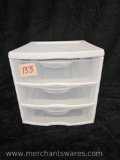 Three Drawer Plastic Storage Box, Small Size ...