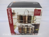 Kamenstein 16 Jar Revolving Spice Rack with Olde Thompson Ceramic Salt and Pepper Mill Grinder Set