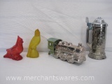 Avon Cologne and Perfume Decanters with Metallic Glass Stein