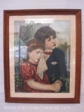 Framed Victorian Era Artwork, 18 x 21 inches