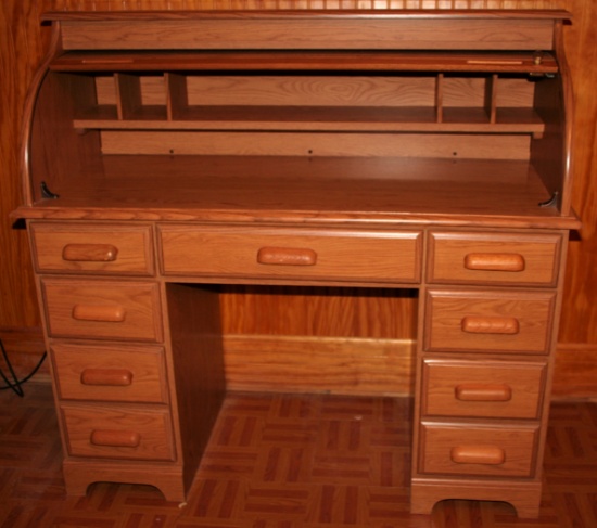 Oak Roll Top Desk