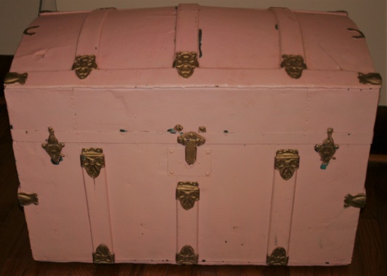 Pink Antique Trunk with tray
