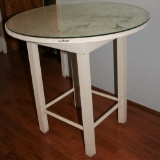 Painted table with glass top