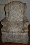 Blue & White Floral Wingback Chair