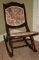 Folding Wooden Upolstered Rocking Chair