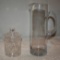 Crystal Candy Dish and Glass Pitcher