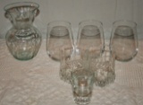 3 Wine Goblets/2 Glasses/1 Shot Glass/1 Vase