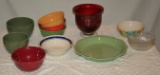 10 Misc Bowls, Gail Pittman Pie Dish, Decorative Red Glass Bowl