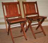 2 Folding Wooden Chairs